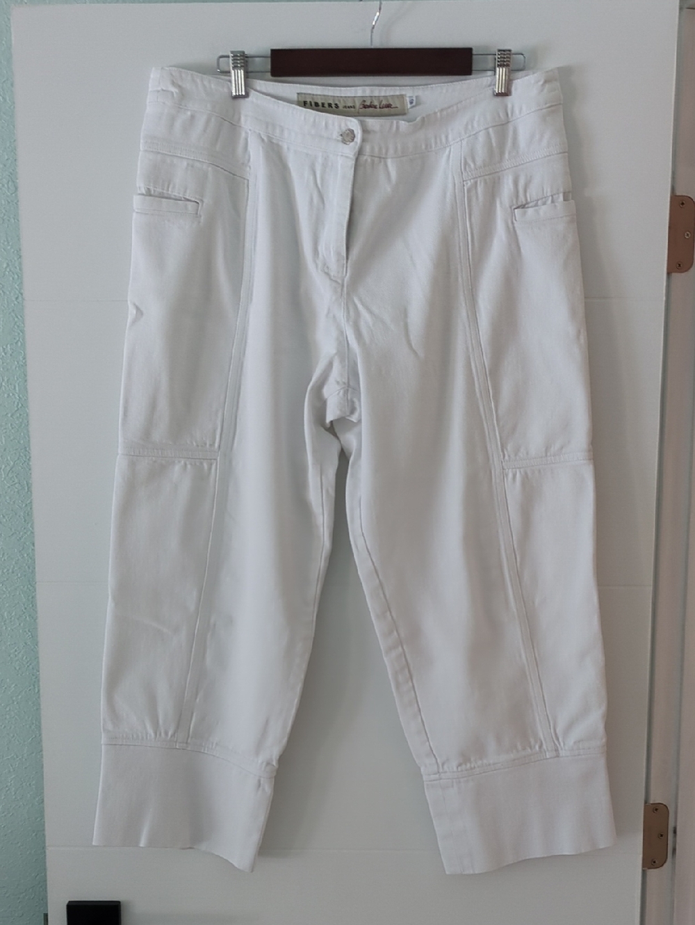 Vintage Fibers By Barbara Lesser White Ankle Beach Boho Denim Sz 16 Coastal